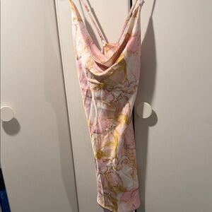 F21 Pink and Gold Marble Dress